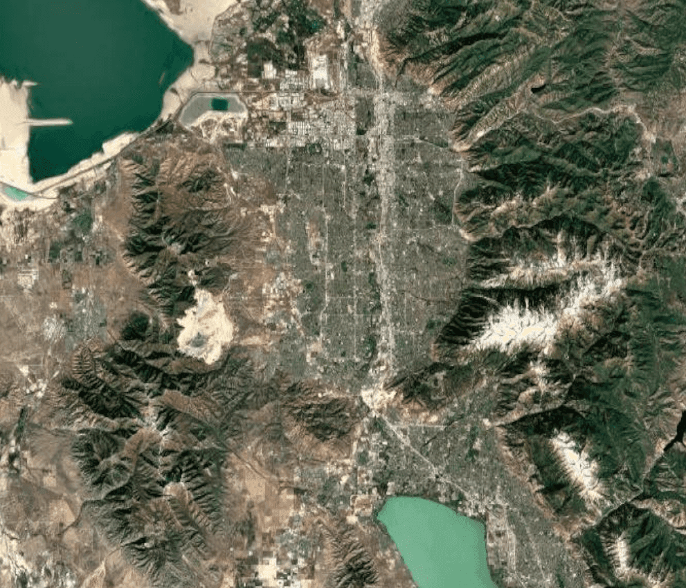 Satellite view of the Salt Lake valley